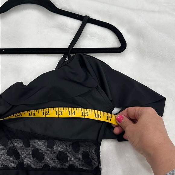 SHEIN Black Ruffled One-Piece Swimsuit size XL - Picture 8 of 10